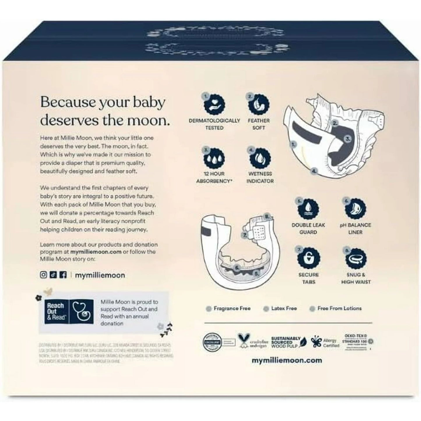 Millie Moon Luxury Diapers - Size 2-96ct