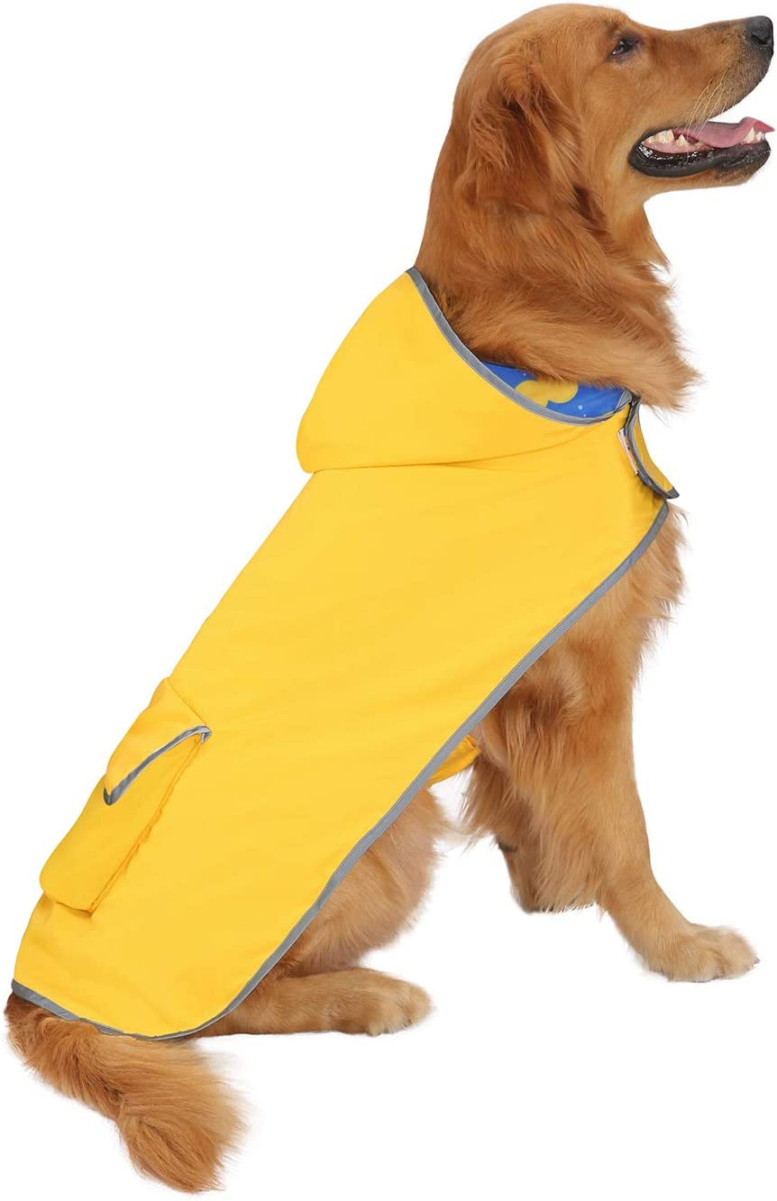 Stylish and Functional Reversible Hooded Raincoat for Dogs – Keep Your Pup Dry and Fashionable in Any Weather!