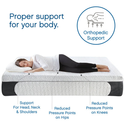 14" Twin Medium Tight Top Gel Memory Foam Mattress with Bonus Pillow