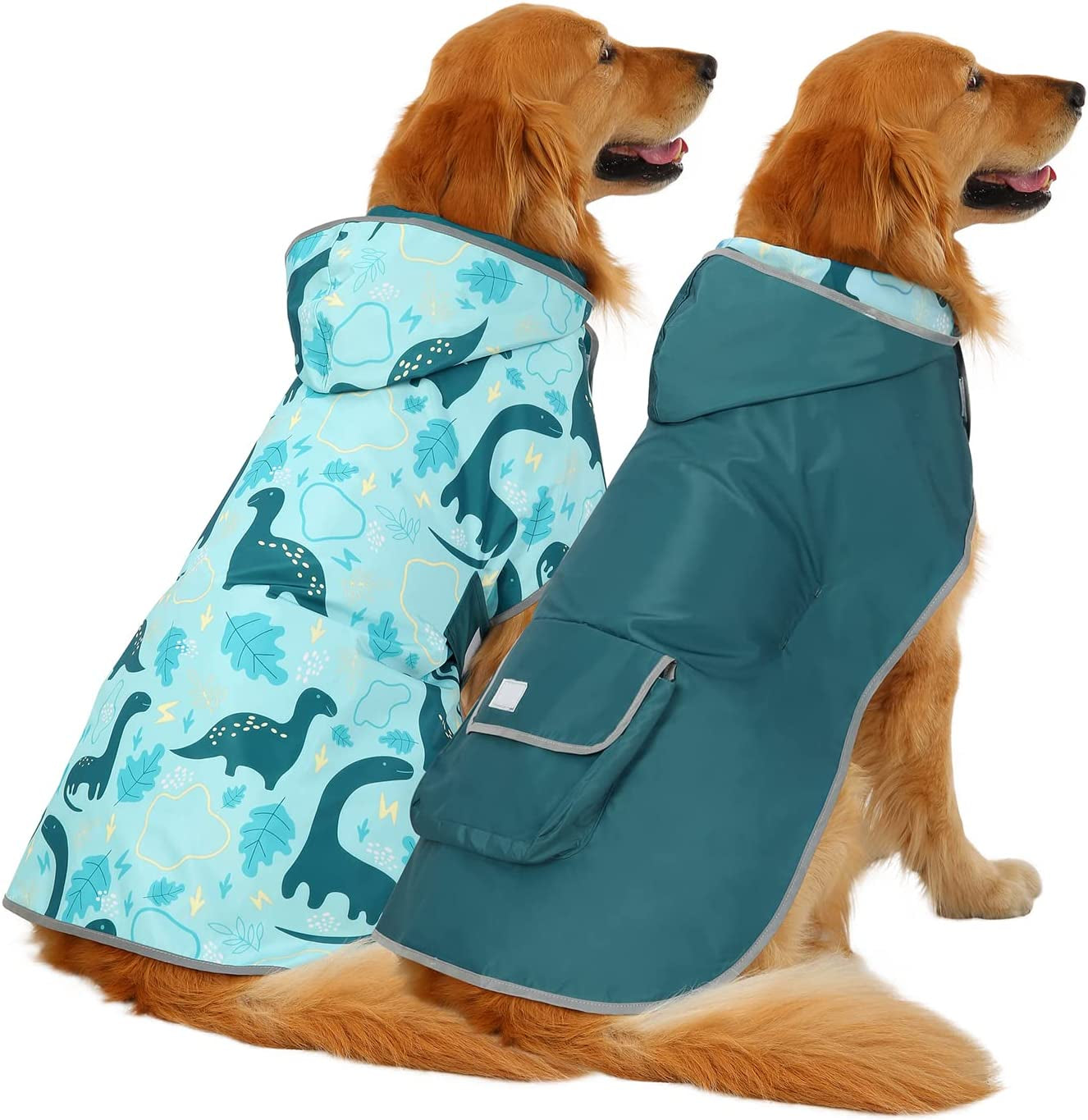 Stylish and Functional Reversible Hooded Raincoat for Dogs – Keep Your Pup Dry and Fashionable in Any Weather!