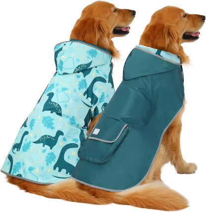 Stylish and Functional Reversible Hooded Raincoat for Dogs – Keep Your Pup Dry and Fashionable in Any Weather!
