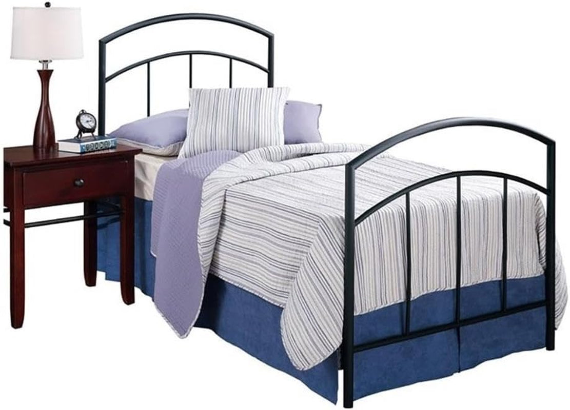 Traditional Metal Twin Spindle Bed in Textured Black