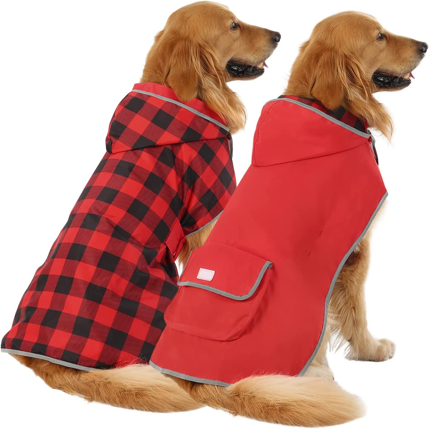 Stylish and Functional Reversible Hooded Raincoat for Dogs – Keep Your Pup Dry and Fashionable in Any Weather!