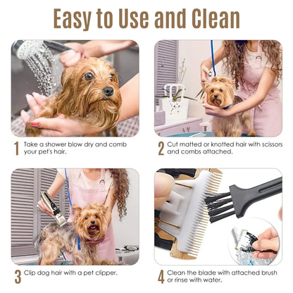 Cordless Dog Grooming Kit, Dog Clippers, Professional Quiet Electric Pets Hair Trimmers