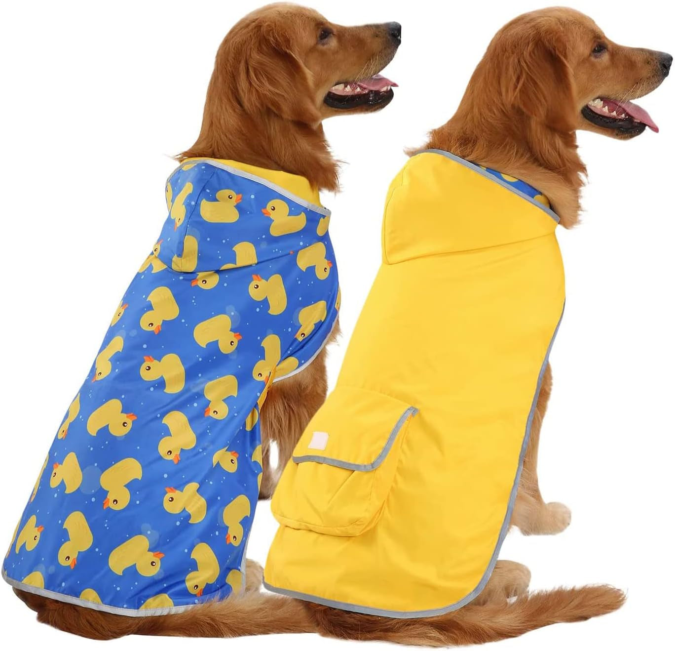 Stylish and Functional Reversible Hooded Raincoat for Dogs – Keep Your Pup Dry and Fashionable in Any Weather!