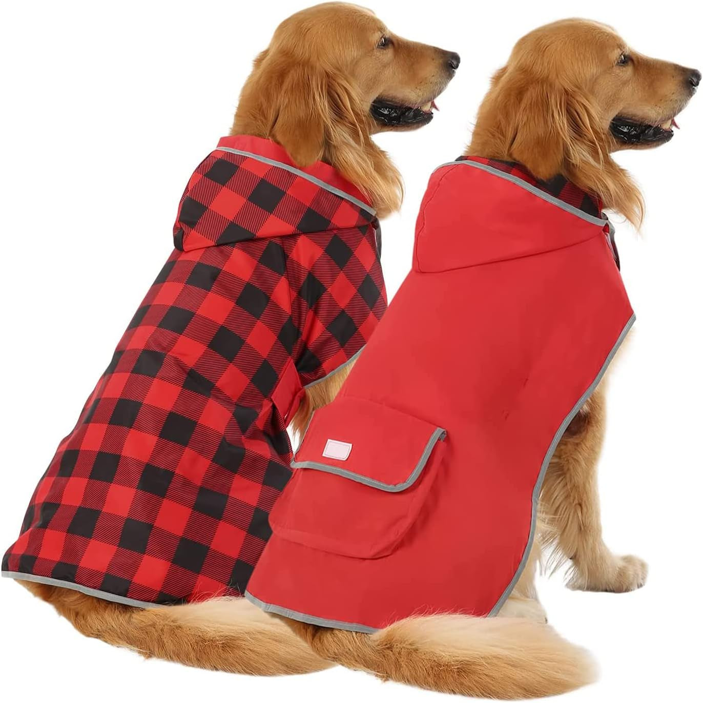Stylish and Functional Reversible Hooded Raincoat for Dogs – Keep Your Pup Dry and Fashionable in Any Weather!