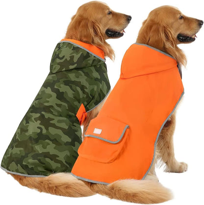 Stylish and Functional Reversible Hooded Raincoat for Dogs – Keep Your Pup Dry and Fashionable in Any Weather!