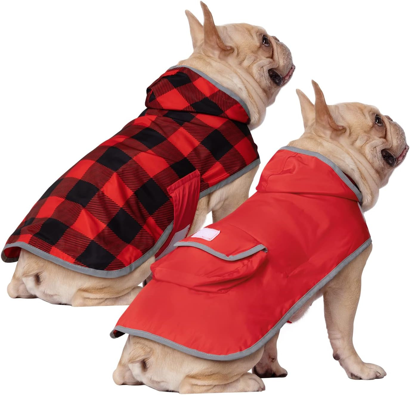 Stylish and Functional Reversible Hooded Raincoat for Dogs – Keep Your Pup Dry and Fashionable in Any Weather!