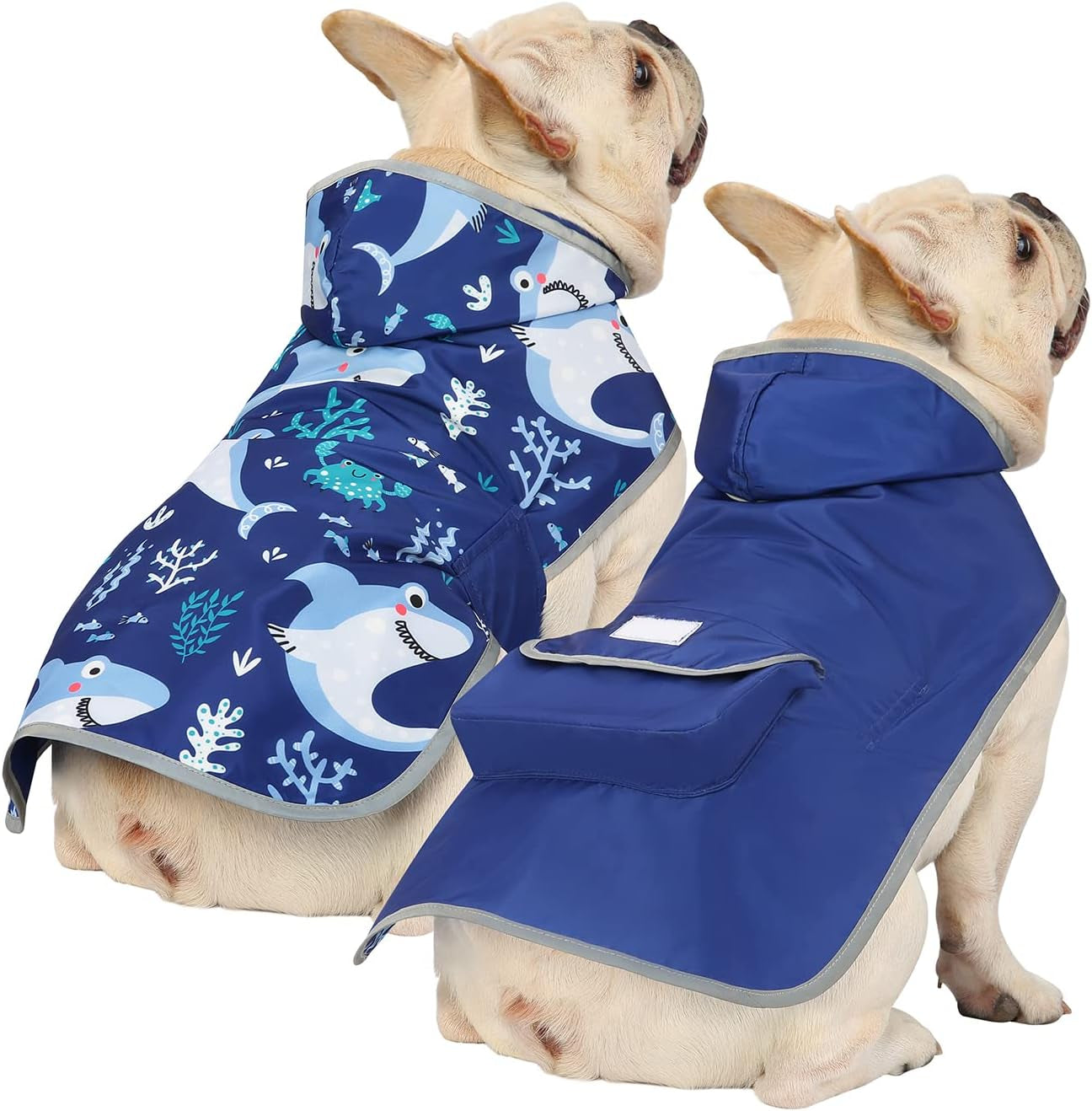 Stylish and Functional Reversible Hooded Raincoat for Dogs – Keep Your Pup Dry and Fashionable in Any Weather!