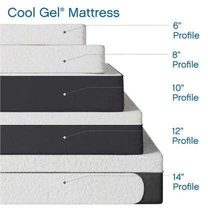 14" Twin Medium Tight Top Gel Memory Foam Mattress with Bonus Pillow