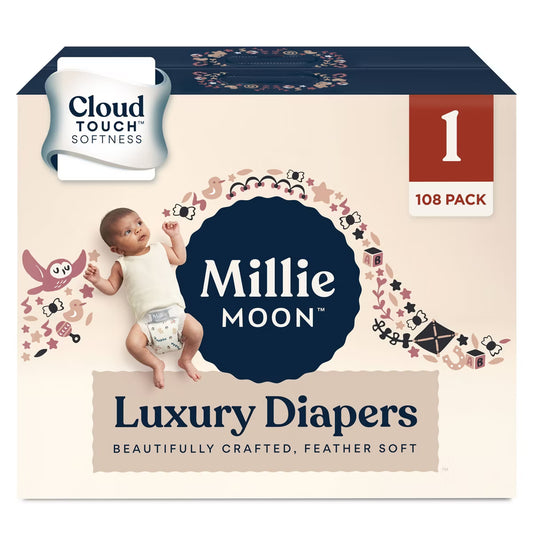 Millie Moon Luxury Disposable Diapers - (1 Size and 108Count)