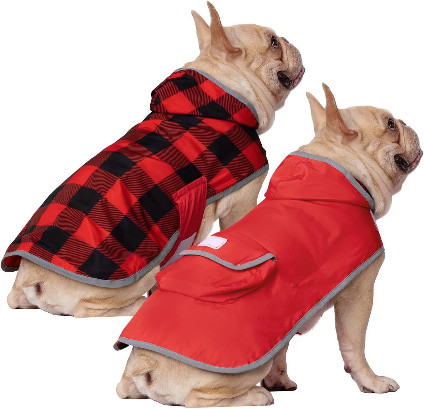Stylish and Functional Reversible Hooded Raincoat for Dogs – Keep Your Pup Dry and Fashionable in Any Weather!
