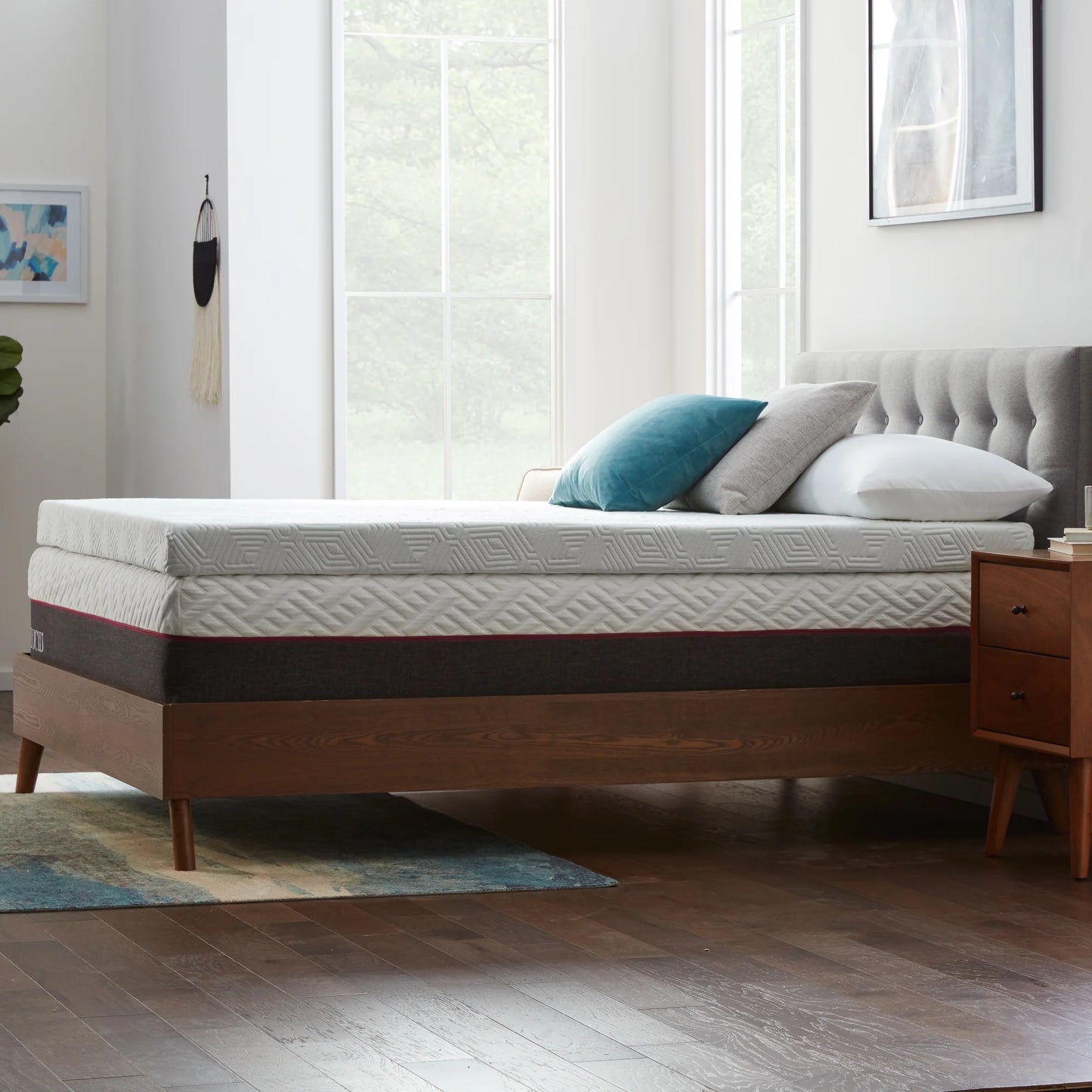 4" Gel Memory Foam Mattress Topper, Queen - Infused with Cooling Gel and Aloe, Washable Cover