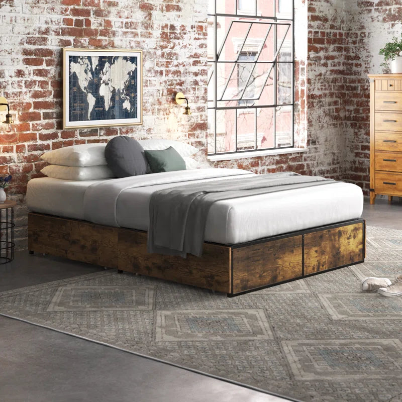 Julana Storage Platform Bed with 4 Drawers No Headboard