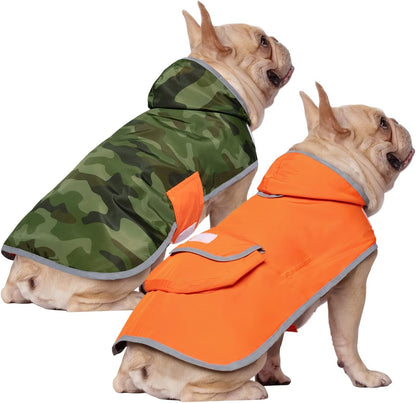 Stylish and Functional Reversible Hooded Raincoat for Dogs – Keep Your Pup Dry and Fashionable in Any Weather!